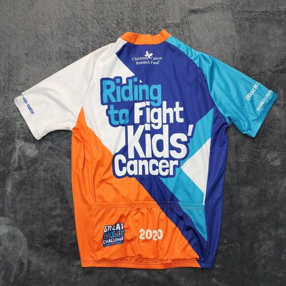 Chrome Cycling Shirt Men's Zip Pockets Fight Kids Cancer Short Sleeve Size 2XL - Picture 2 of 16